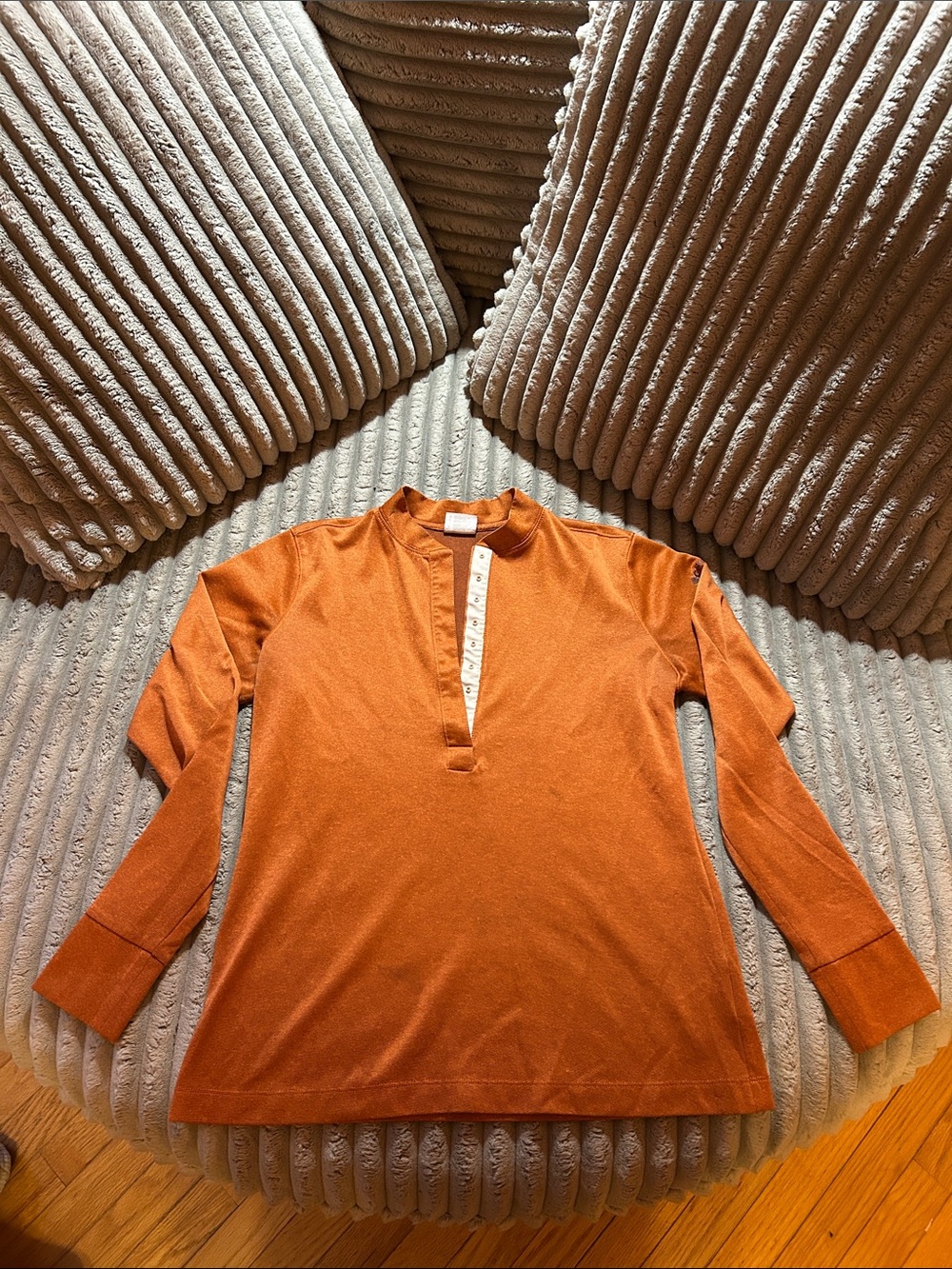 Columbia Women's Orange Henley Pullover Sweatshirt
